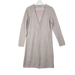 J.McLaughlin Linden 100% Cashmere Long Open Front Cardigan Size Medium Tan